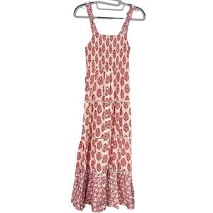 Fred Saylor Festival Dress •XS• Sleeveless Smocked Ruffle Tiered Cottage Prairie